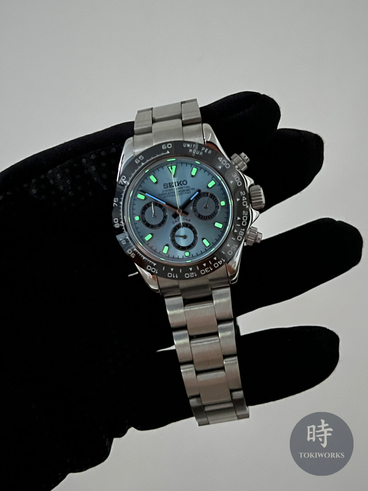 Seiko Mod Platinum Daytona Watch (VK63)