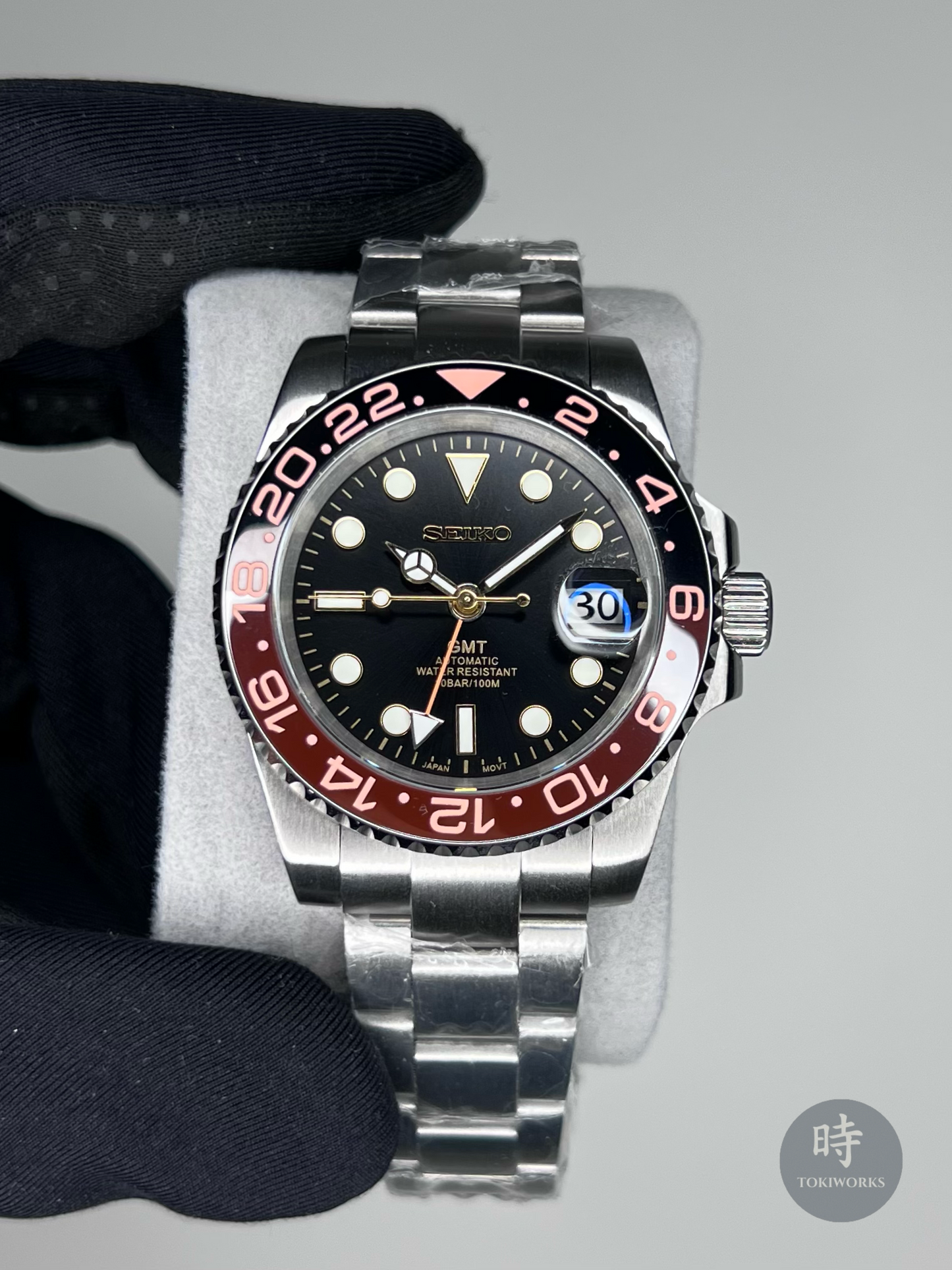 Seiko Mod Rootbeer GMT Automatic Watch (NH34)