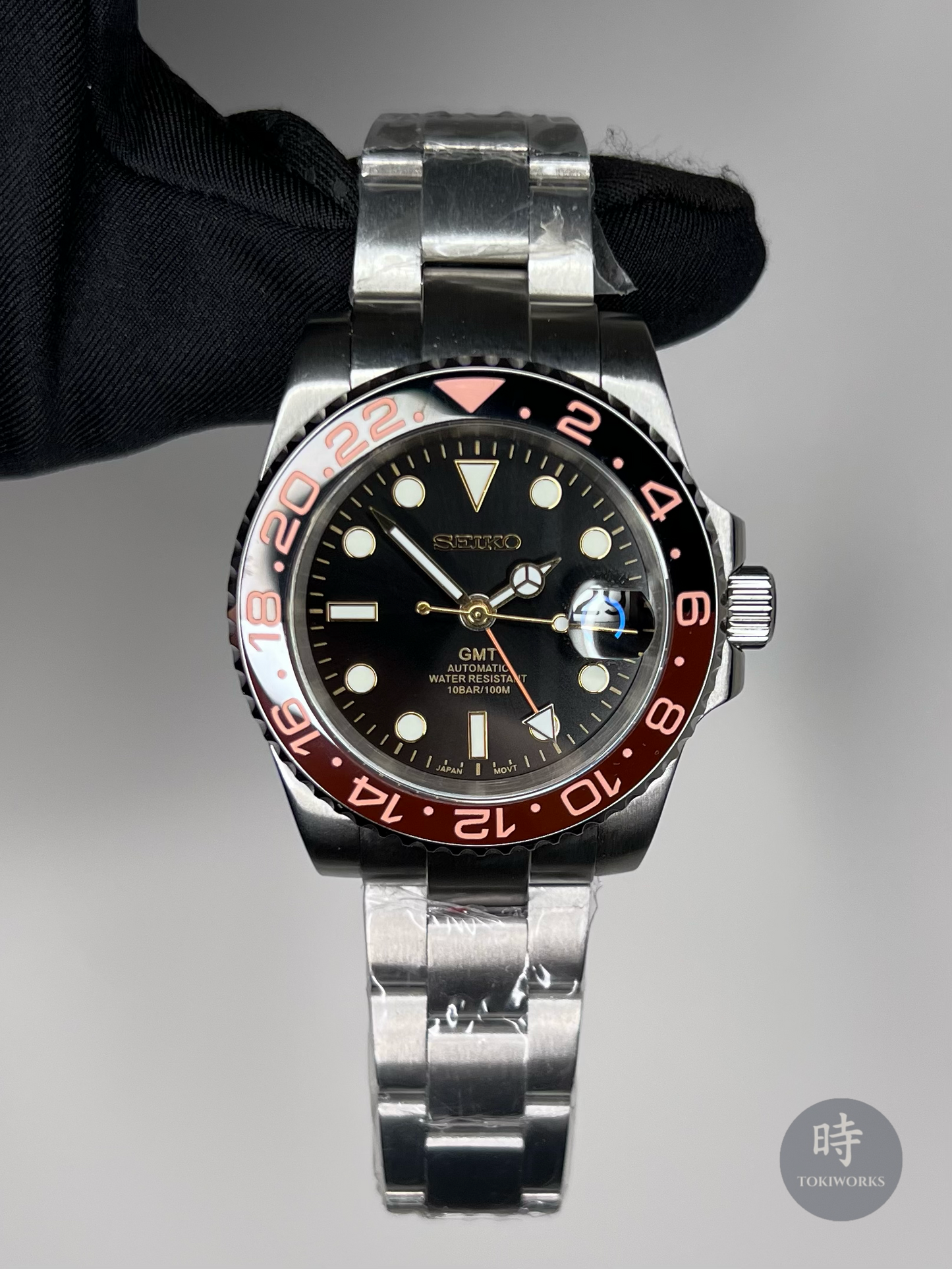 Seiko Mod Rootbeer GMT Automatic Watch (NH34)