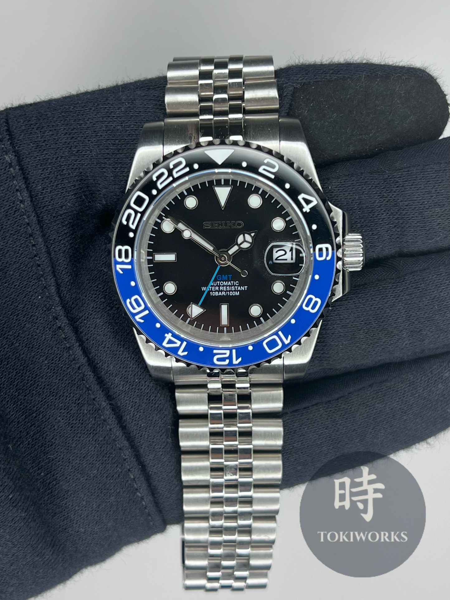 Seiko Mod Batgirl GMT Automatic Watch (NH34)